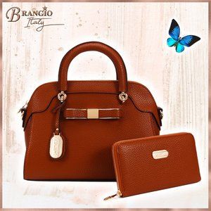 2PC Set | Desert Bow Matching Handbag + Matching Wallet